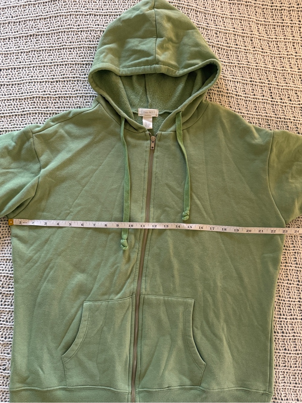 Full Tilt Women’s Sage Mint Green Hoodie Zip Up Jacket Casual Size Medium - Picture 4 of 5